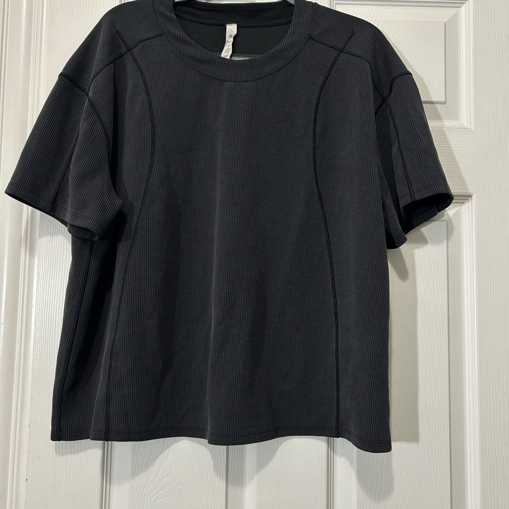 Lululemon Athletica Ribbed Softstreme T-shirt Black Dark Gray Top Women’s
